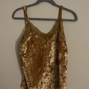 Gold Velvet Tank Top (Medium)